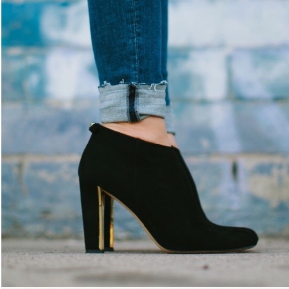 SOLD KATE ♠️ Spade Netta Black Suede Bow Bootie - Picture 3 of 8